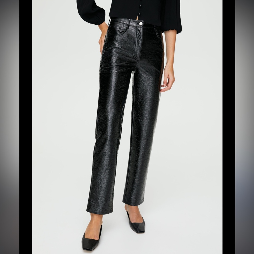 Aritzia Wilfred Black Faux Leather Pants #c15